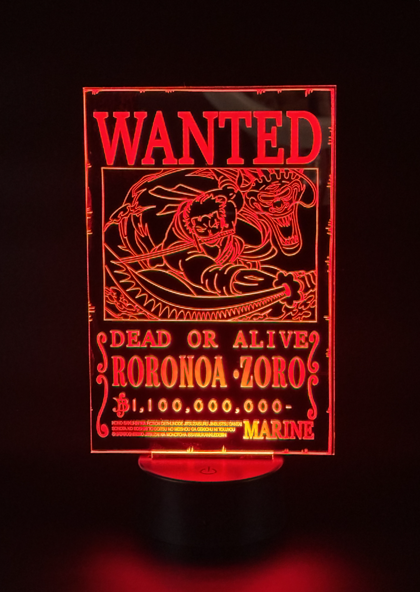 Veilleuse Led One Piece Roronoa Zoro